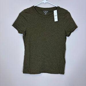New J. Crew Heathered Green Pima Cotton Crewneck Short Sleeve T-Shirt XS